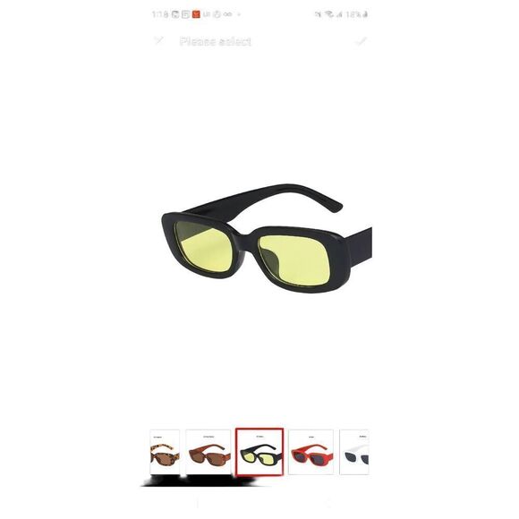 NWOT Y2K Square Black & Yellow Sunglasses - Picture 1 of 1